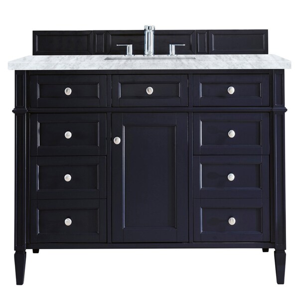 James Martin Vanities Brittany 48in Single Vanity, Victory Blue w/ 3 CM Carrara Marble Top 650-V48-VBL-3CAR - main